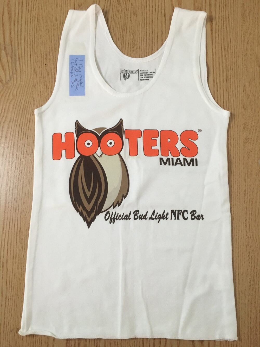 B62 New Hooters Girl Uniform “Official Bud Light NFC Bar” Football Tank Miami Xs